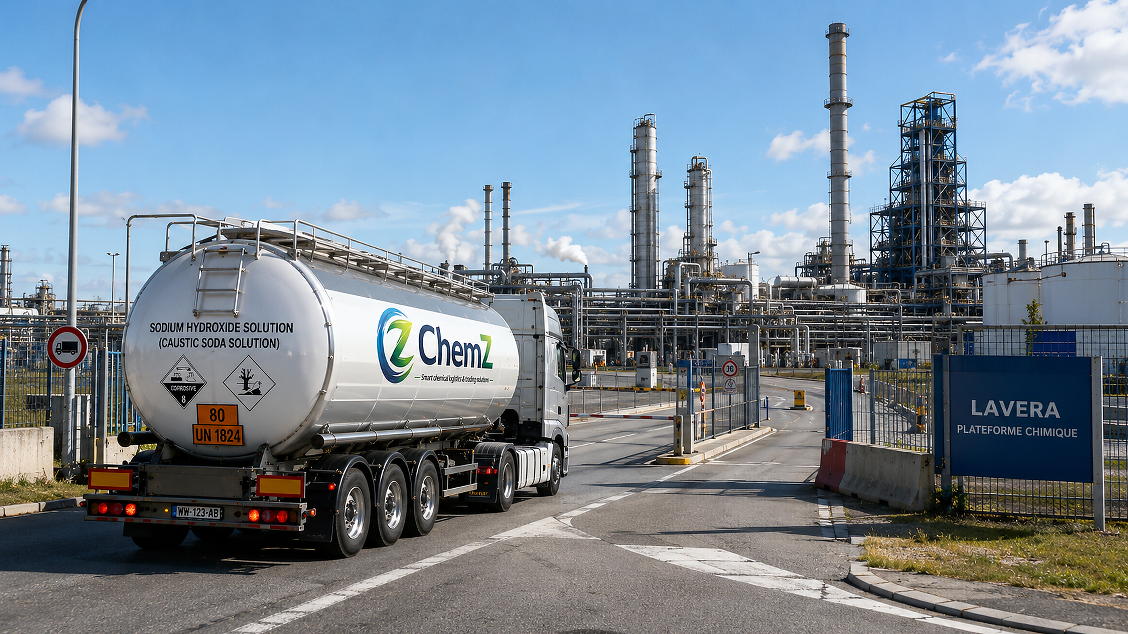 Livraison d'un ISO-conteneur sur un site industriel